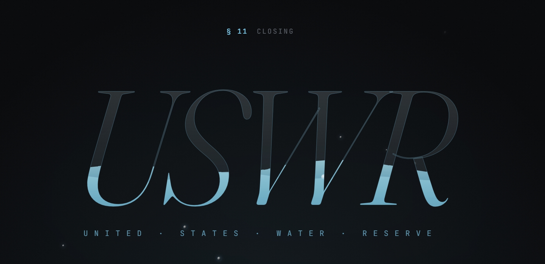 United States Water Reserve(USWR)Hero概念图